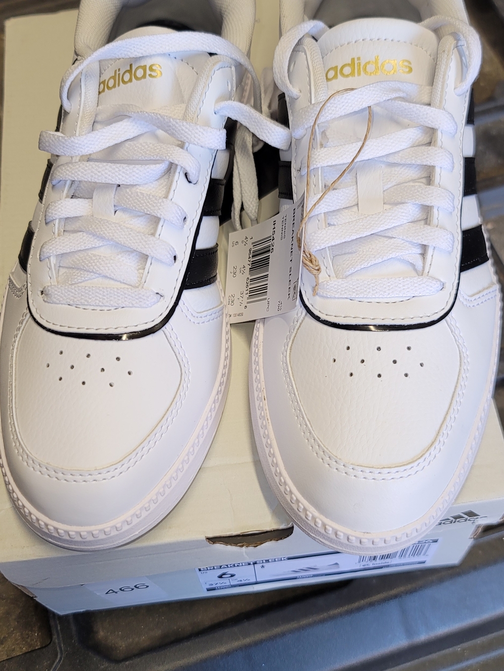 adidas Breaknet Sleek White Black Tennis Shoes - Picture 3 of 8